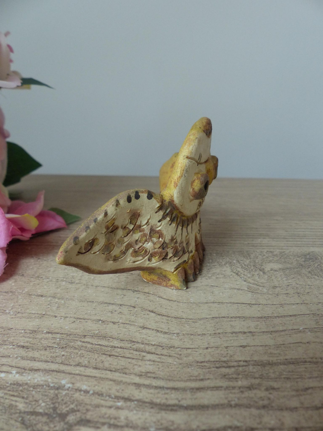 Chouette en céramique au sel signée Jacky Coville – Pièce artisanale française de l’atelier de Biot, objet de collection rare