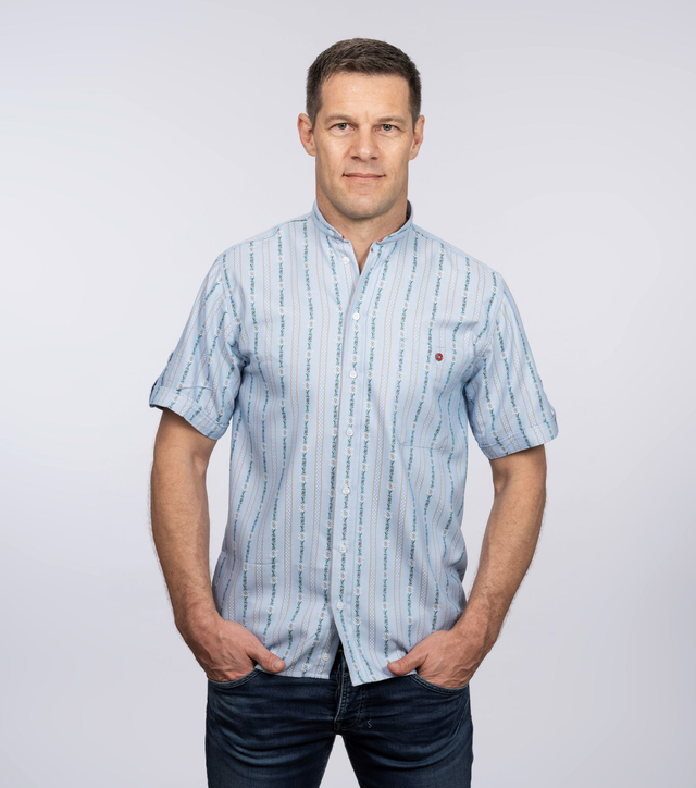 Cool Max Chemise sans Col M.C Bleu Ciel