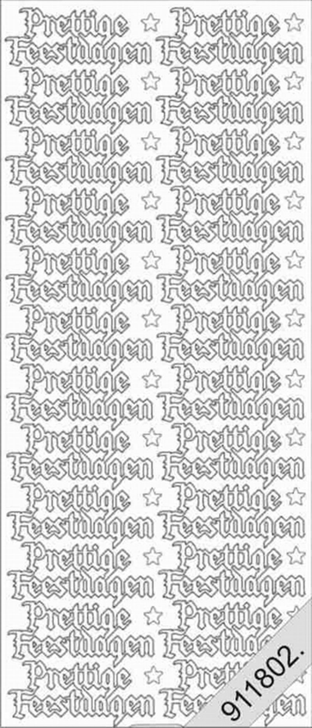 Prettige Feestdagen Zilver Glitter (20977)