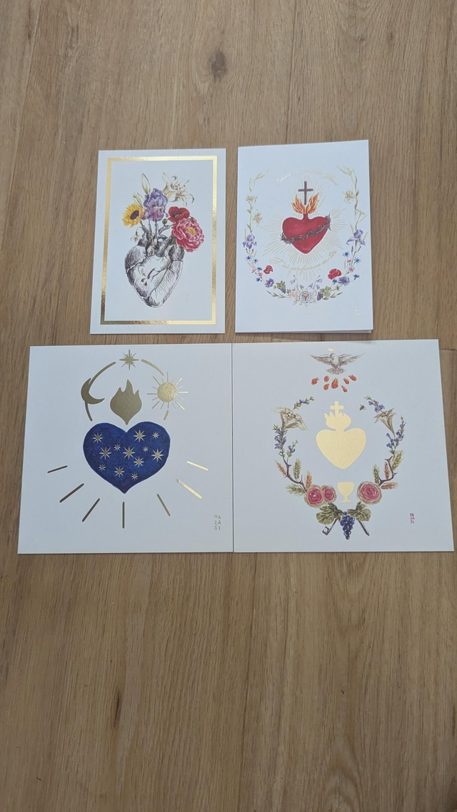 Lot n°17 4 cartes petits défauts 