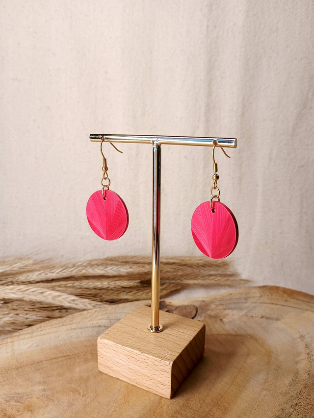 Boucles d'oreilles SIMPLE Éventail - Rouge