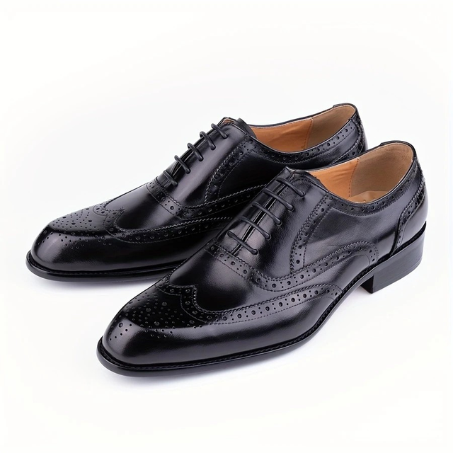 Men's Classic Black Brogue Oxfords