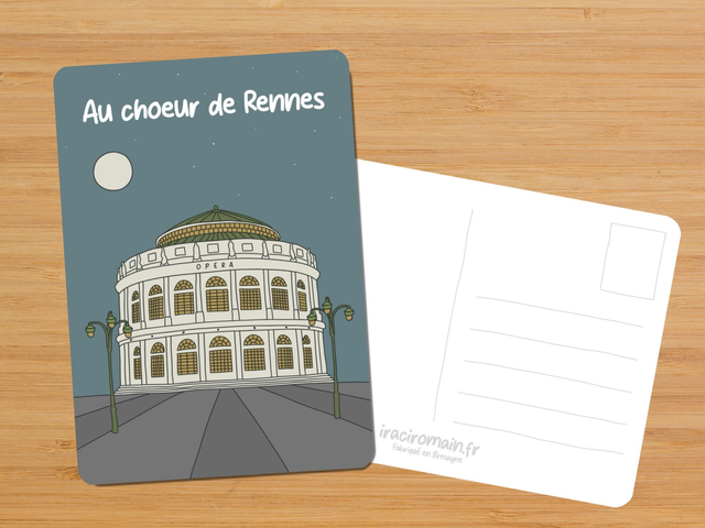 Carte postale " Au choeur de Rennes "