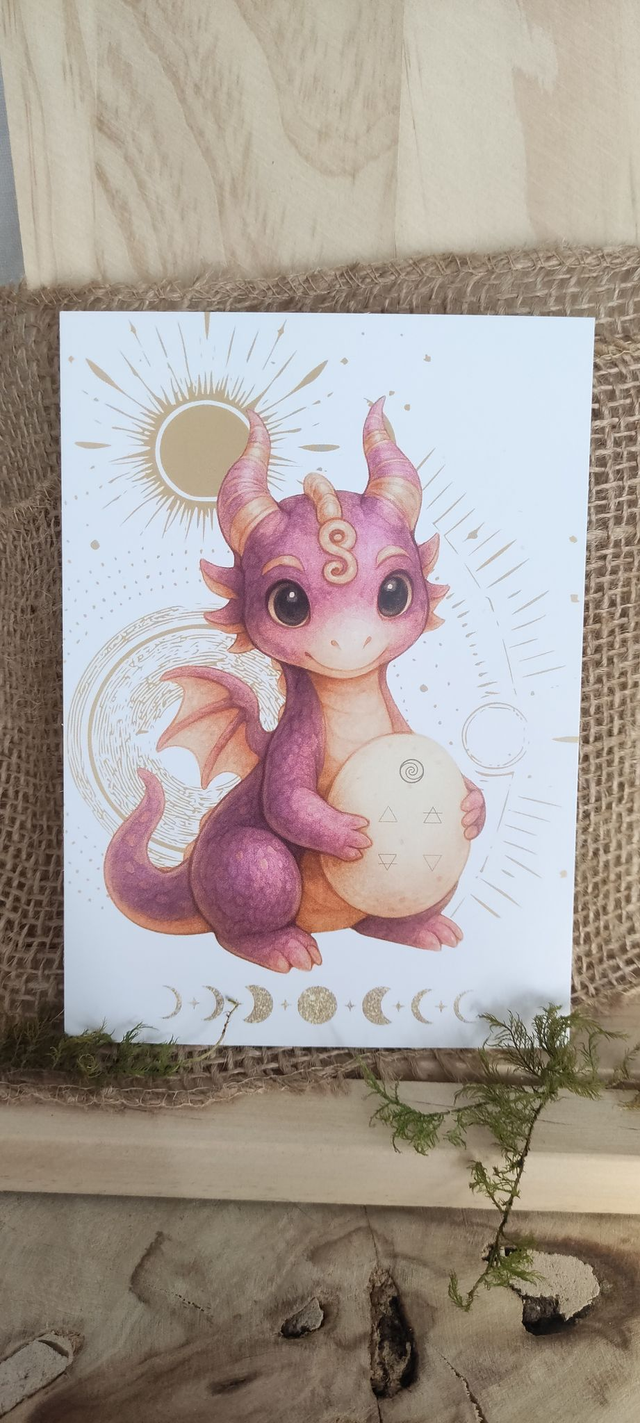 🔮 Carte postale féerique "La Dragonne Alchimiste"