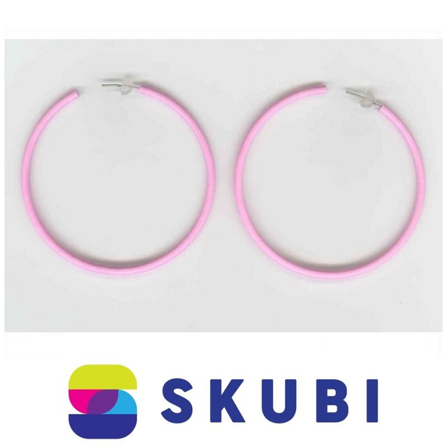 RETRO NÁUŠNICE PLASTOVÉ - KRUHY - 6.5 CM (č. 79)