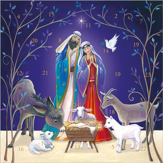 X ADC004 Nativity Animals Advent Card