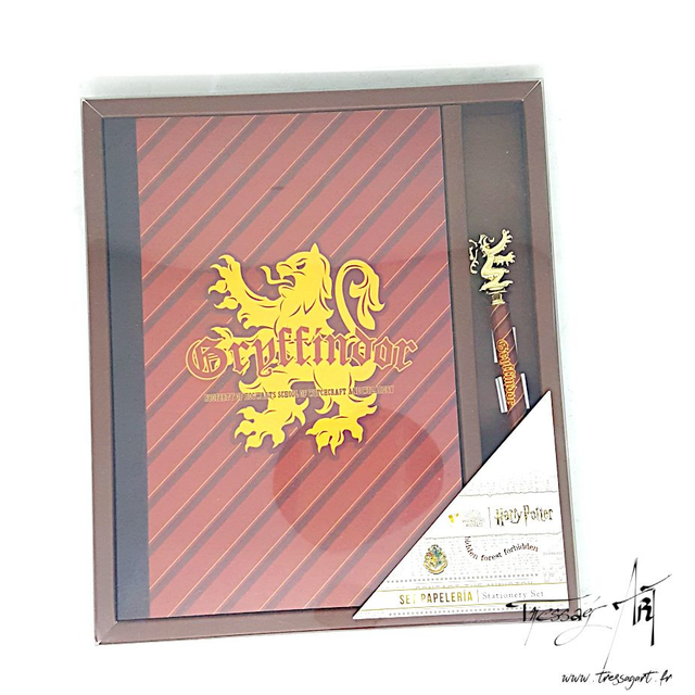 HARRY POTTER - COFFRET PAPETERIE GRYFFONDOR ROUGE CARNET STYLO - LI018