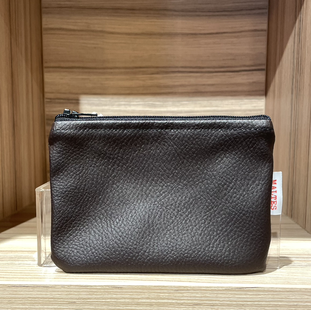 Mini pochette similicuir marron