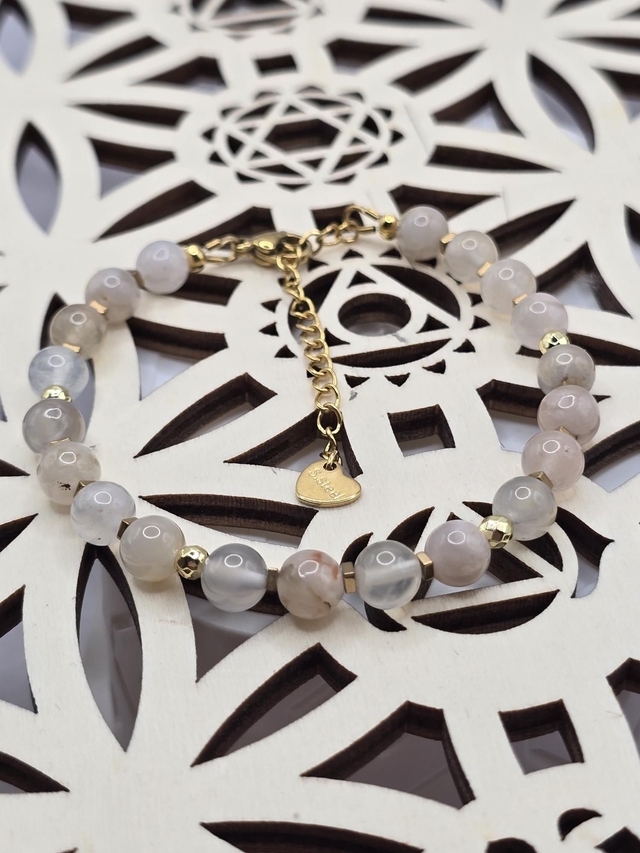 Bracelet Agate fleur de cerisier 0,6 cm