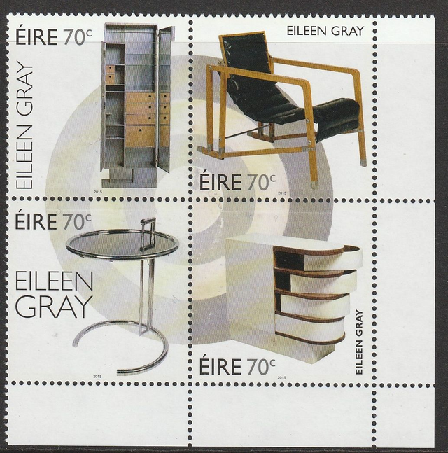 Ireland  2015  Eileen Gray,Furniture set  MNH