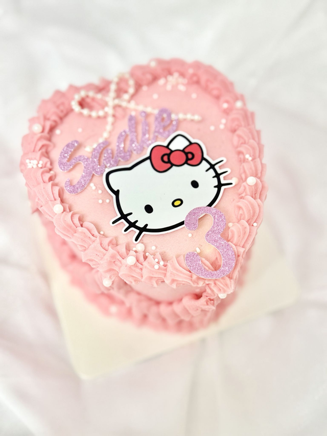 Hello Kitty Heart Birthday Cake