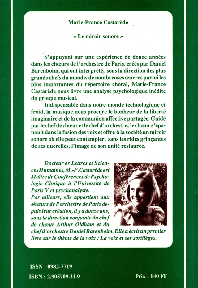 Le Miroir Sonore de Marie-France Castarède