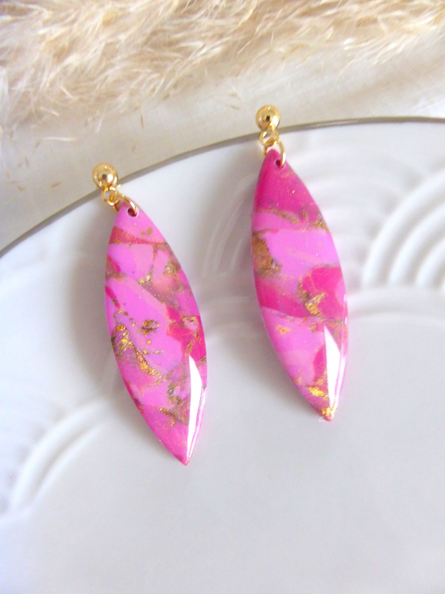 Boucles d'oreilles ogive - Framboise audacieuse