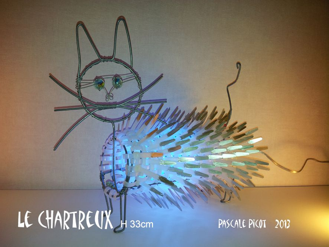 Lampe &quot; chat &quot; L 40cm X H 33cm