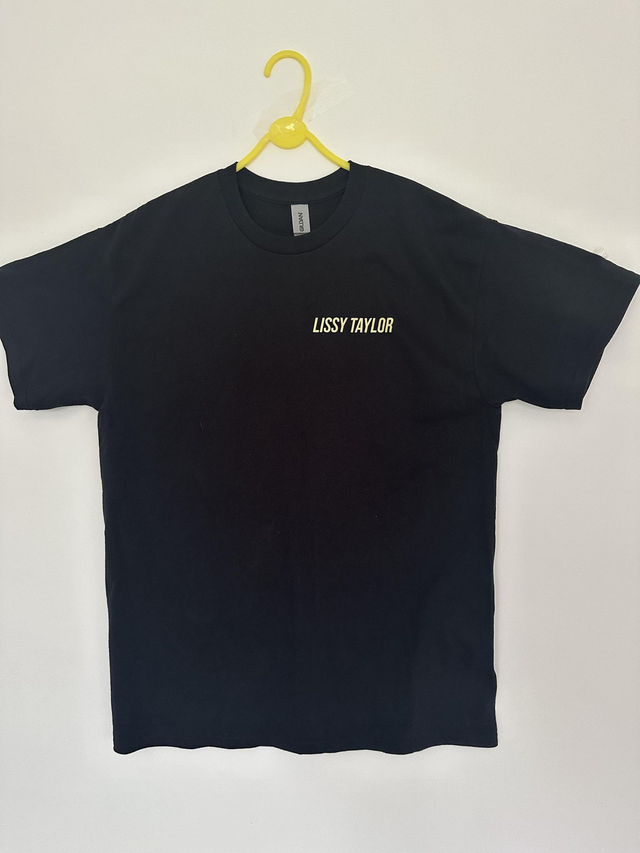 T Shirt  Black   Cream Logo   (Medium)