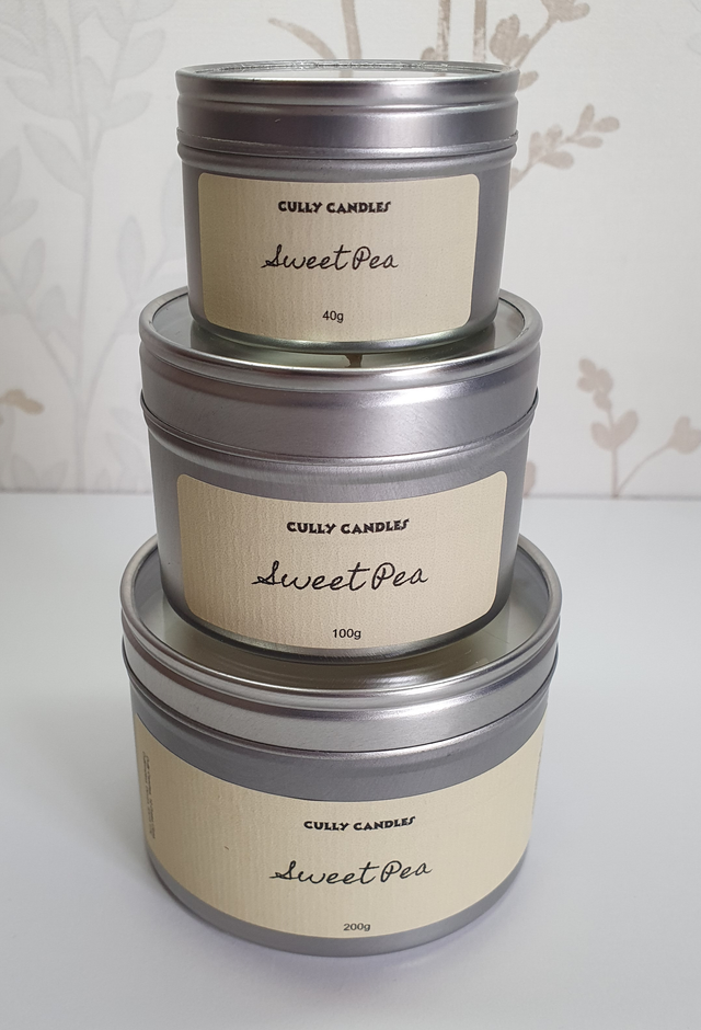 Sweet Pea Soy Wax Candle Container with Windowed Lid