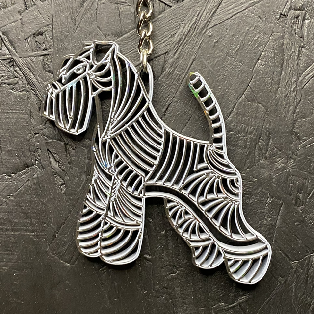 3D - Keychain Schnauzer Black-White
