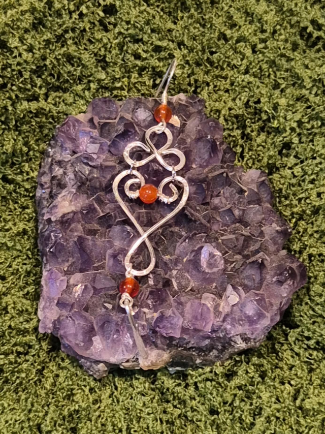 Boucle d’oreille cornaline