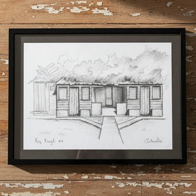 Encre et graphite - case créole #4 - Les Trois Ilets - Martinique 