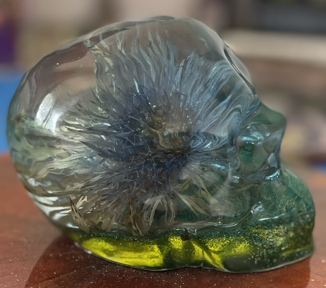 Dried Thistle Medium Resin Skull