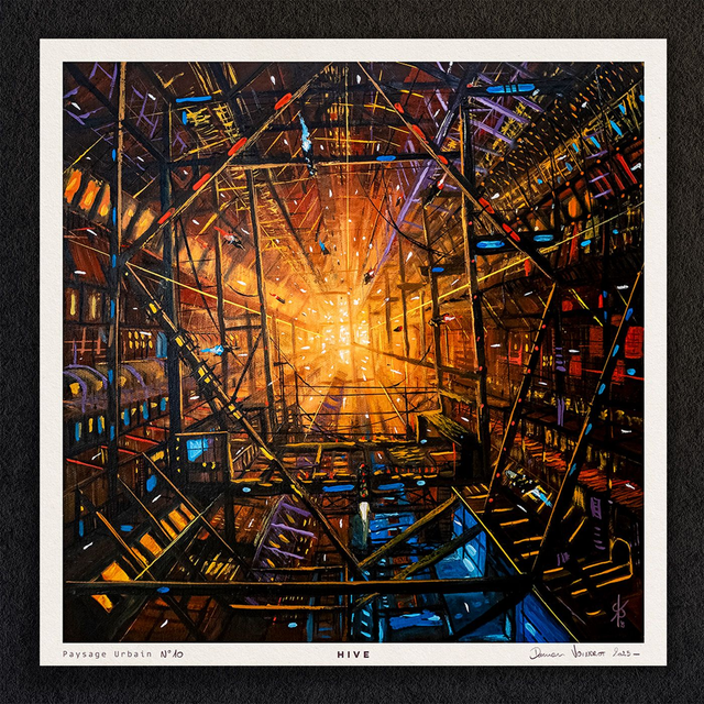 #0109-Paysage Urbain N°10 - HIVE - PRINT - peintures à l&#039;huile