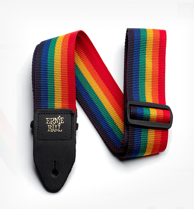 ERNIE BALL GUITAR STRAP POLYPRO RAINBOW