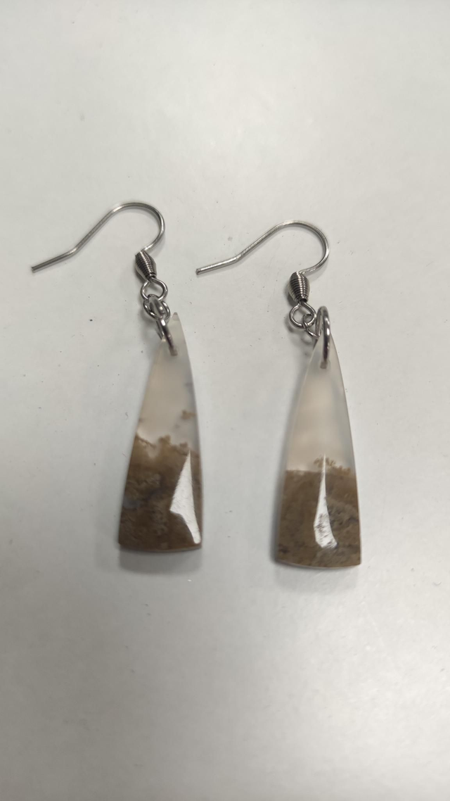 Boucles d'oreilles agate mousse 