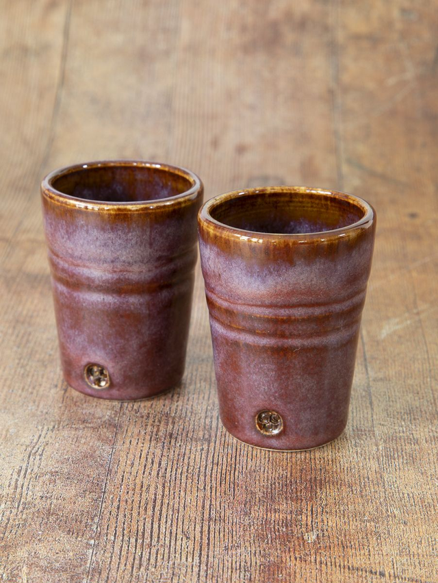 Shot Glass - Pair in smokey merlot (S)