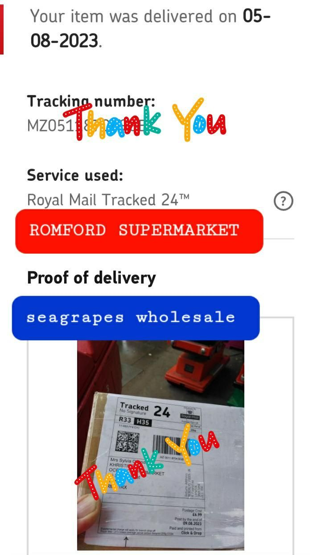 SEAGRAPES WHOLESALE: Romford Supermarket ( July 2023)