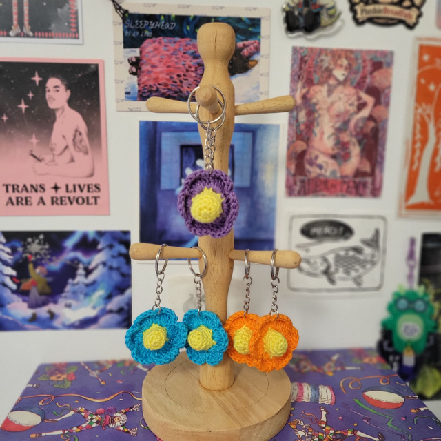 Porte clé Pop it fleur 