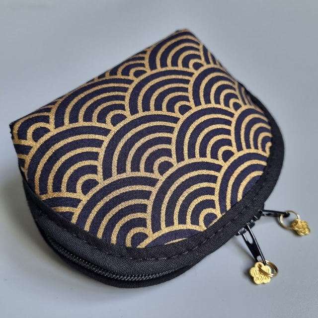 Porte-monnaie arrondi "Nami" noir doré