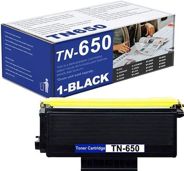 Toner TN-650 Preto Compatível - Brother HL/DCP/MFC (Alto Rendimento)