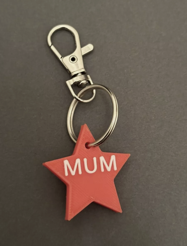 Mum, Star Keychain