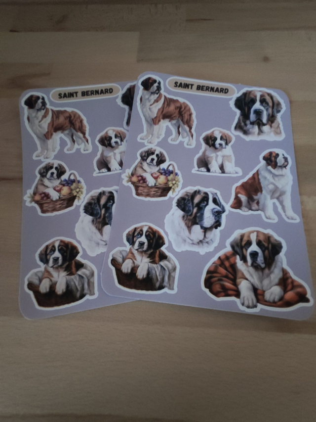 Planche stickers Saint Bernard