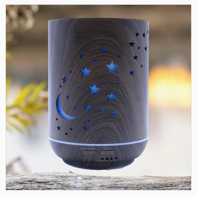 "Cylindre lune &amp; étoiles" - Diffuseur huiles essentielles 17 cm 