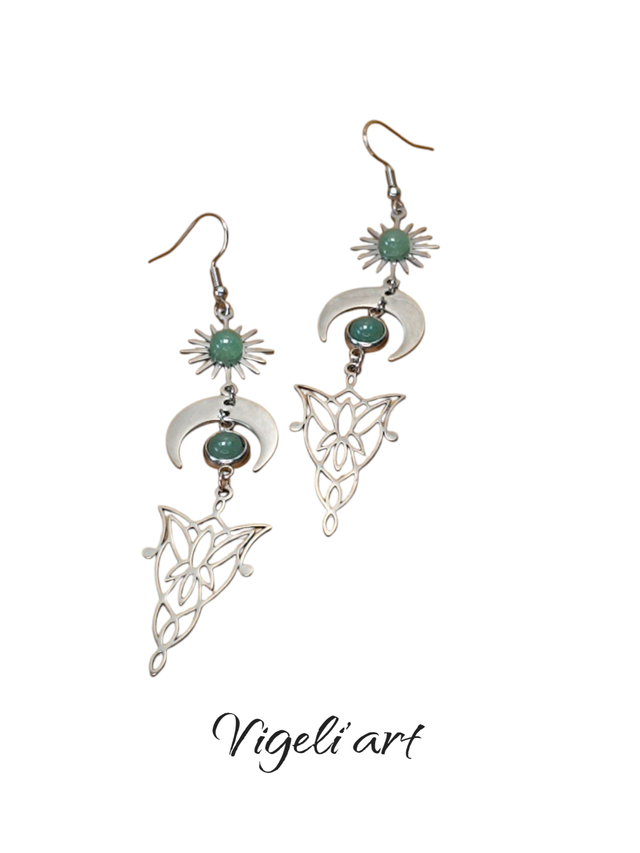 boucles d&#039;oreilles aventurine