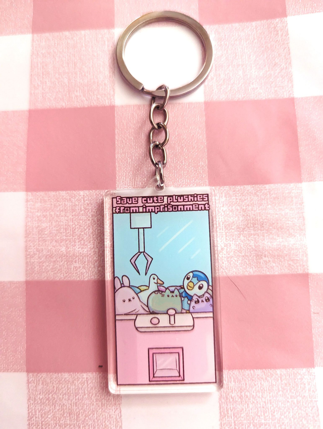 Plush Claw Machine Keyring - charms, charm rings, keyring charm, keychain charm, cute gifts, funny gifts