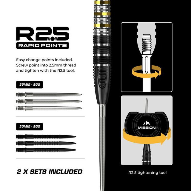 Mission R2.5 Astro Steeldarts - 95% Tungsten
