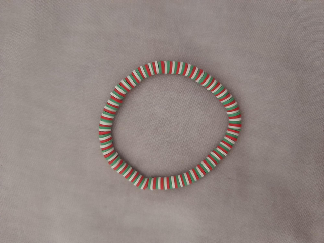 Christmas coloured clay bead bracelet 