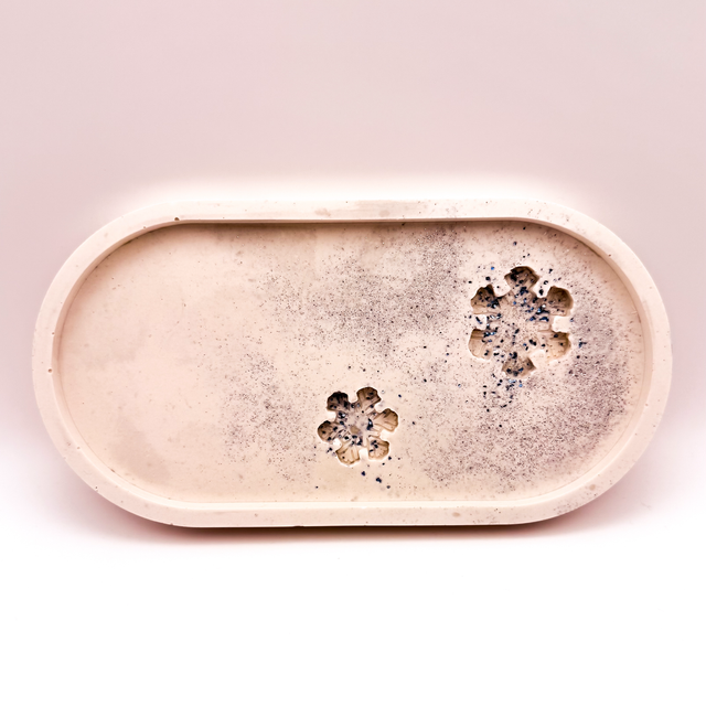 Plateau en jesmonite - inspiration Reine des Neiges