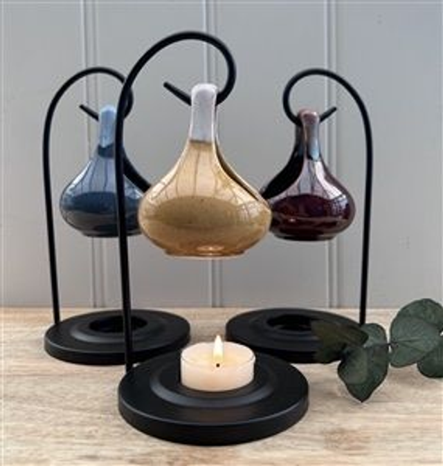 Ceramic Teardrop &amp; Black Tea Light Burner 