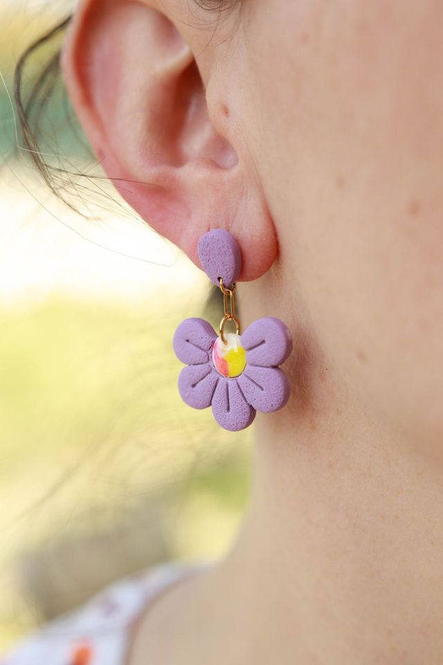 Boucles d&#039;oreilles Fleurs Collection Floraison Colorée