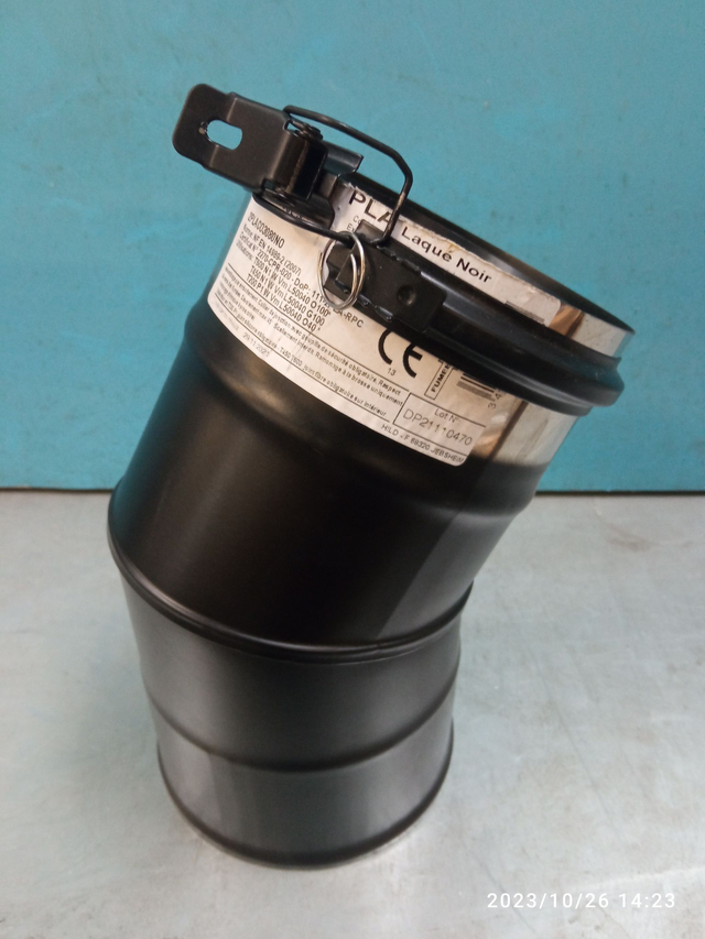 PLA - Élément coude 30° avec collier NOIR D80 - 2PLACO3080NO 