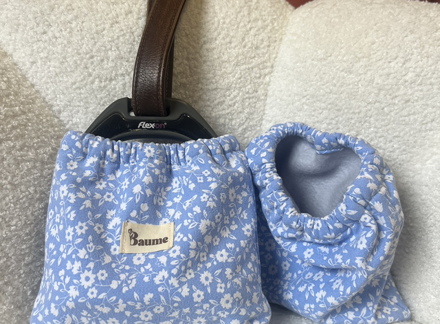 Housses élastiques de protection d’étriers - Bleu fleuri