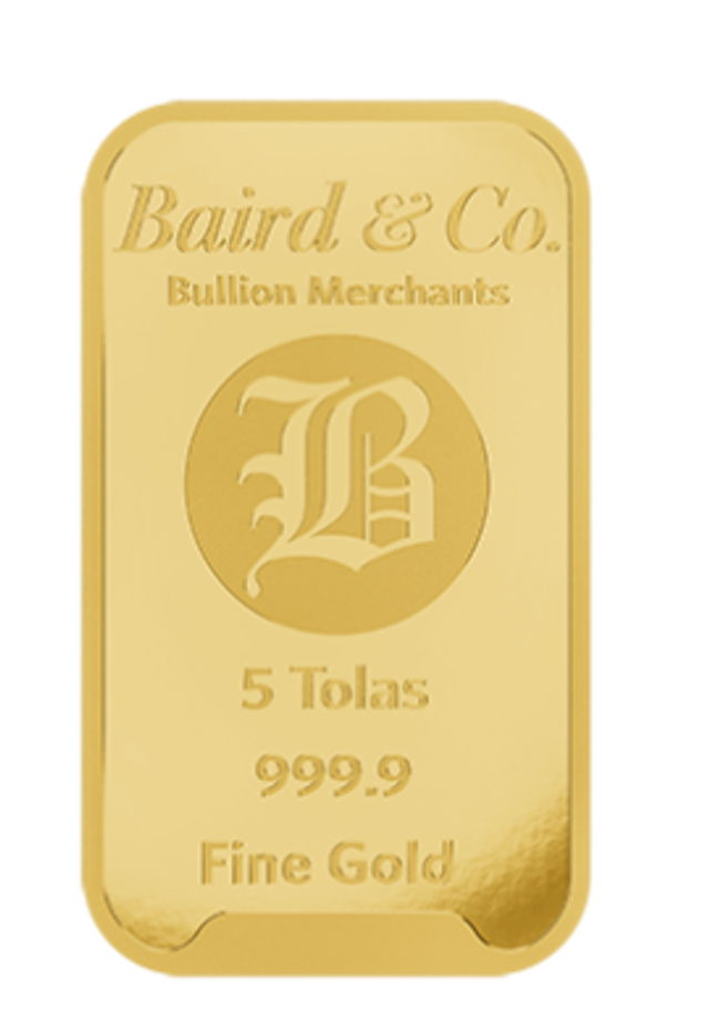 5 Tola Gold Minted Bar .9999 Fine