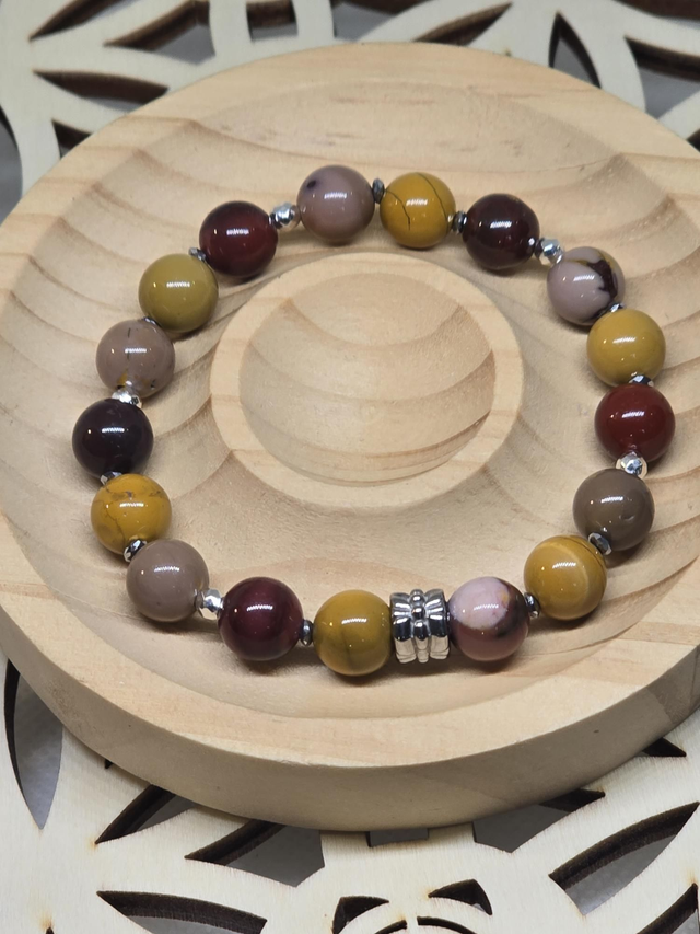 Bracelet Jaspe Mokaïte 0,8 cm 