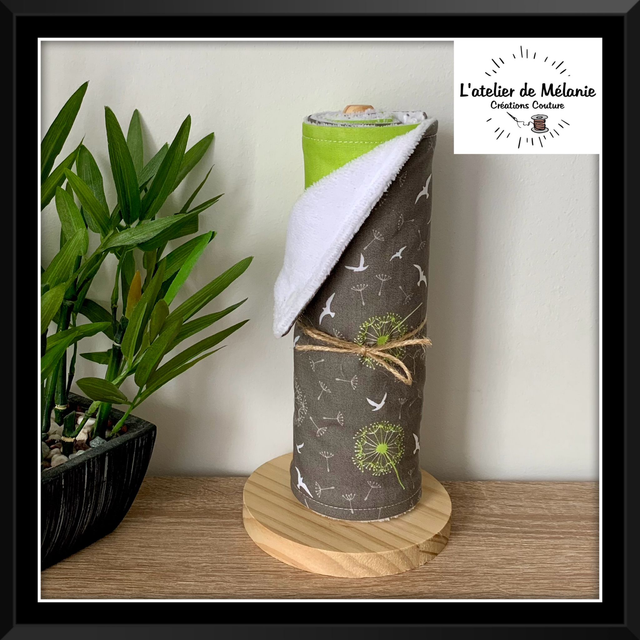 Rouleau essuie tout 7 feuilles et son support en bois