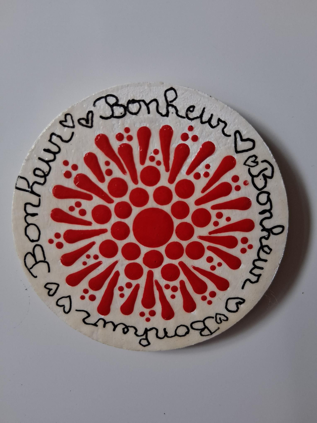 Magnet mandala message en bois