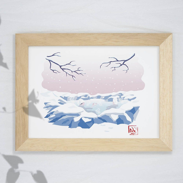 Fine art A5 et A4/ Hiver - Onsen 