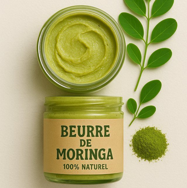 Beurre de Moringa 100% Naturel – Soin nourrissant visage, corps et cheveux | Cosmétique artisanale